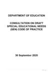 INTO Response to DE Consultation on Draft SEN Code of Practice