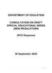 INTO Response to DE Consultation on Draft SEN Regulations