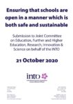 INTO submission – keeping schools open (October 2020)