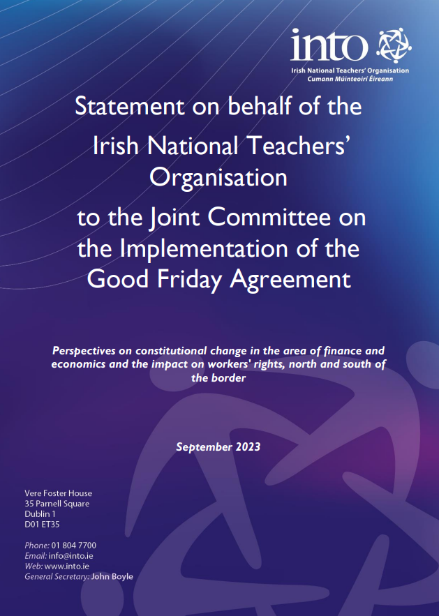 INTO Statement to the Joint Committee on the Implementation of the Good Friday Agreement