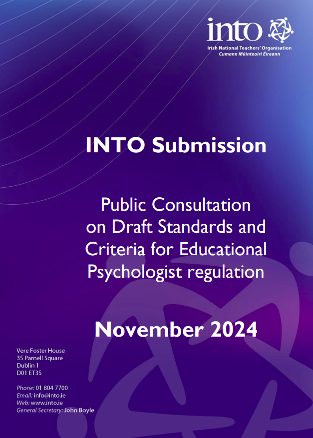 INTO Submission – Public Consultation on Draft Standards and Criteria for Educational Psychologist regulation